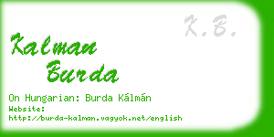 kalman burda business card