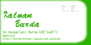 kalman burda business card